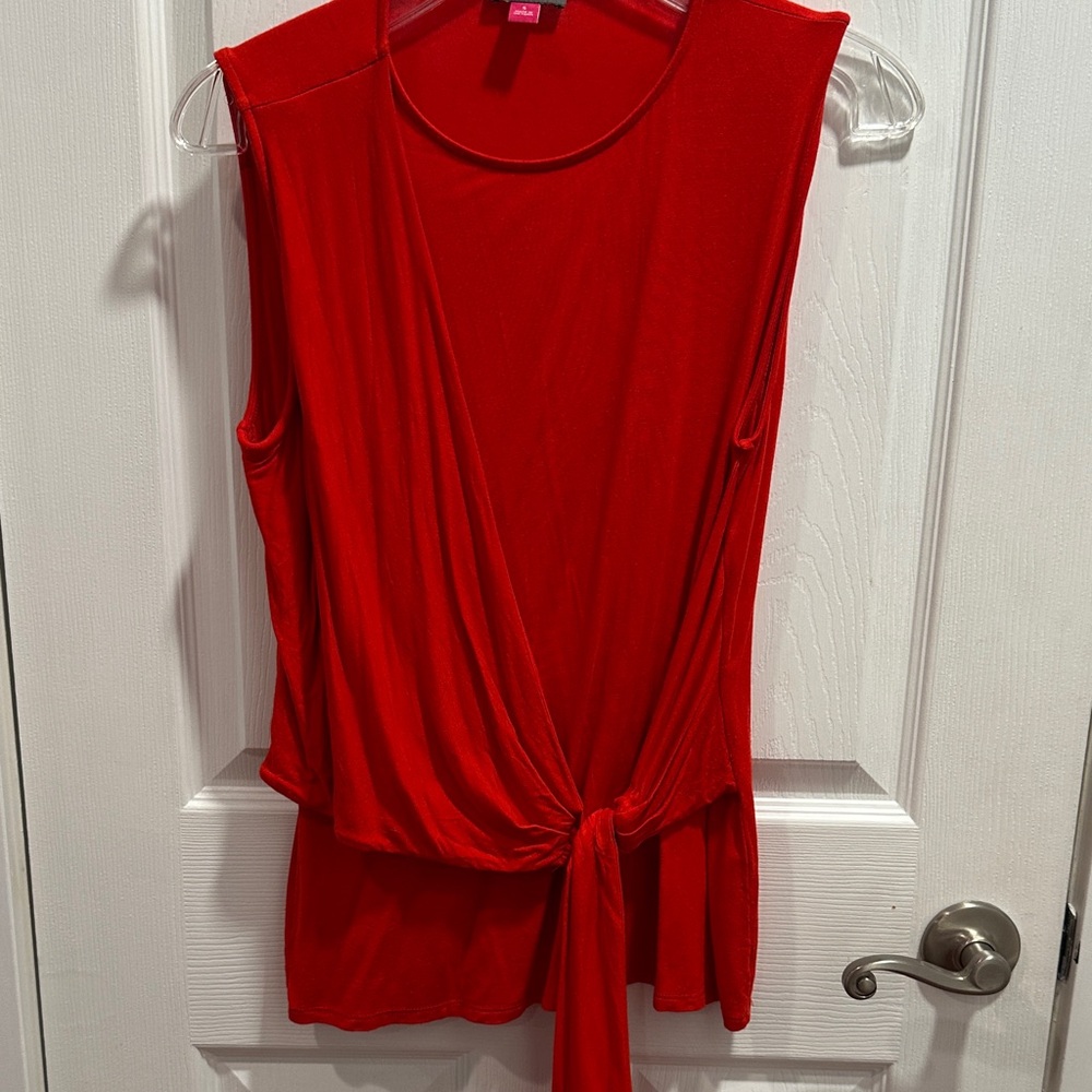 Vince Camuto Vibrant Red Wrap Blouse